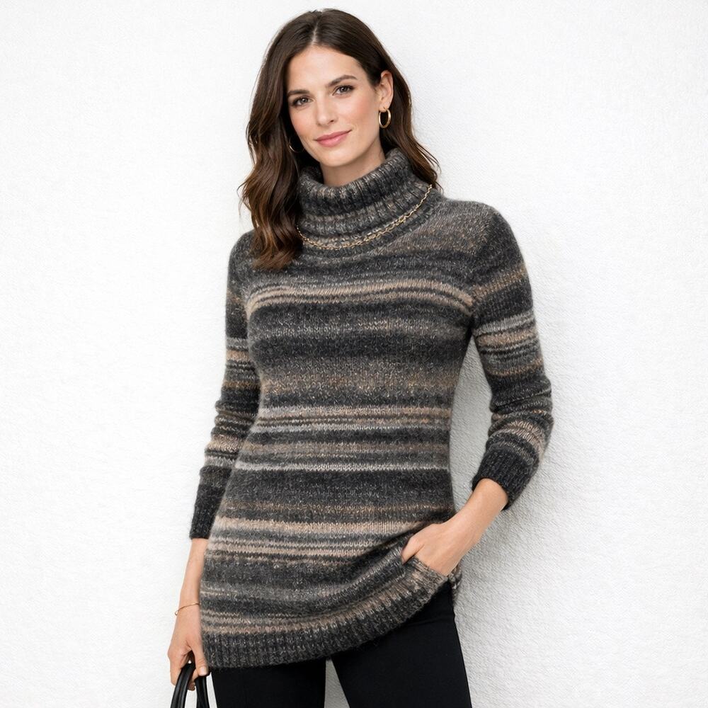 Krimson Klover Wool Mohair Alpaca Sweater Ski Cabincore Winter Tunic Brown S